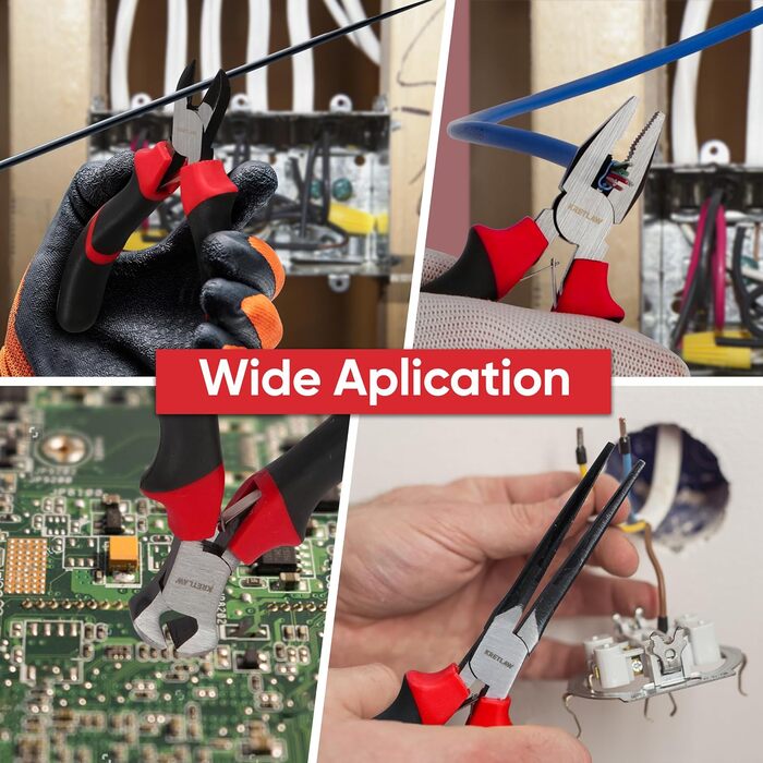 Міні-набір плоскогубців 6 предметів плоскогубці, довгогубці, гострогубці, вигнуті плоскогубці, кусачки та бічні кусачки для електронного ремонту, з сумкою.