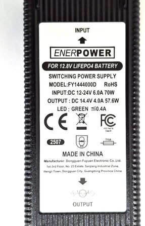 Автомобільний зарядний пристрій Enerpower DC-DC 12V-24V Li-Ion до 14.4V 4A XLR-3 для 12V LiFePo4, AGM акумуляторів для автофургонів, човнів, вантажівок тощо (Crocodile)