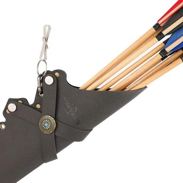 Шкіряний сагайдак для стріл Wolf, чорний/коричневий, 61×11 см