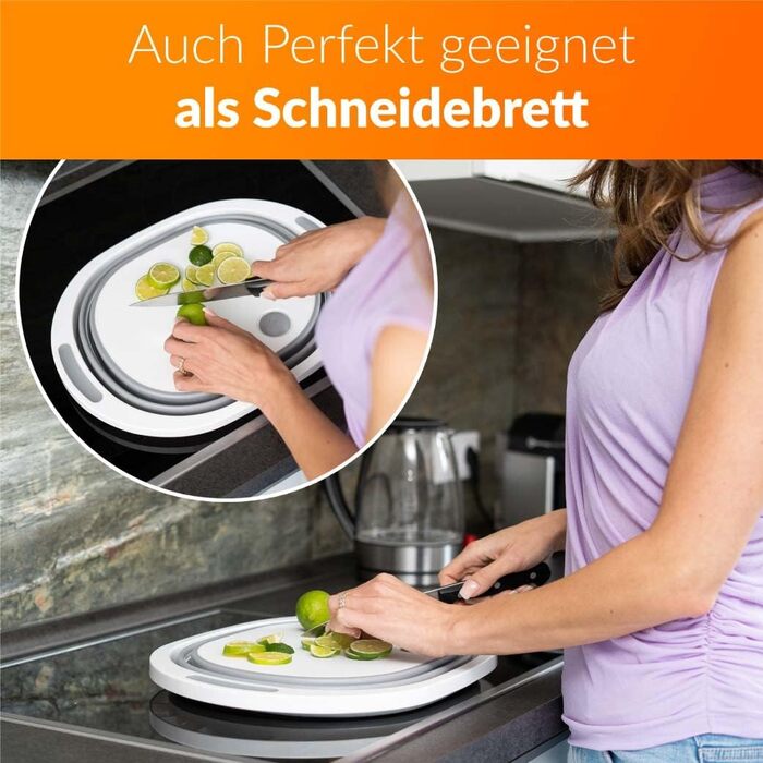 Багатофункціональна обробна дошка та мийка Складана миска для миття посуду білого та сірого кольорів Складана миска для кемпінгу Аксесуари та гаджети для автофургонів