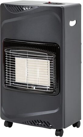 Газовий обігрівач Heidenfeld Inferno GH100, 4200 Вт, газовий обігрівач для використання в приміщенні, газова духовка, газовий обігрівач, газові балони до 15 кг, газовий шланг (чорний)