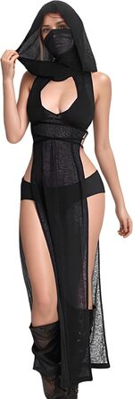 Жіноча сукня Mingnos, прозора, з подвійними високими розрізами, чорна, розмір S