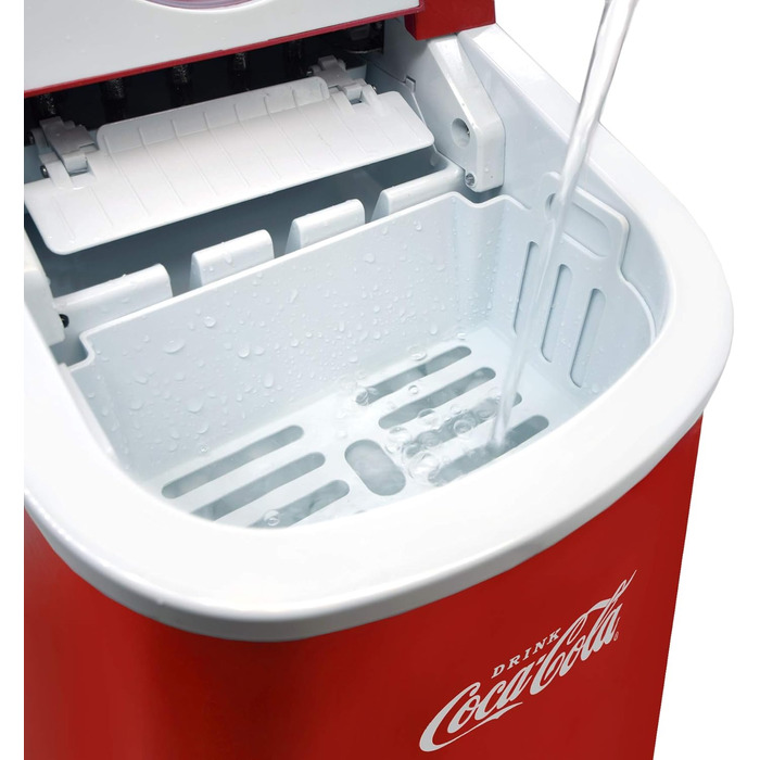 Машина для виробництва кубиків льоду Salco Coca-Cola Льодогенератор Льодогенератор 12 кг, тихий, вартість електроенергії лише 4 ct/заряд кубиків льоду, LED-дисплей, 2 розміри кубиків льоду, ідеально підходить для вечірки чи дня народження