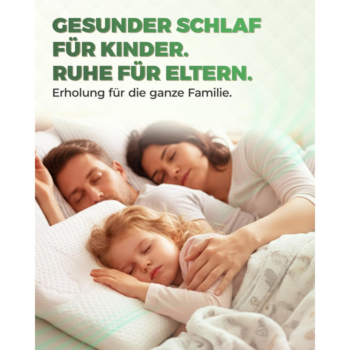 Дитяча подушка Welldora з піни з ефектом пам&39яті 30x50 см ергономічна подушка для дітей (28 років), росте разом з дитиною, дихаючий чохол 3D Tencel, сертифікований Oeko-TEX, безпечний, можна прати та приємно м&39який. Дитяча подушка білого кольору з пін