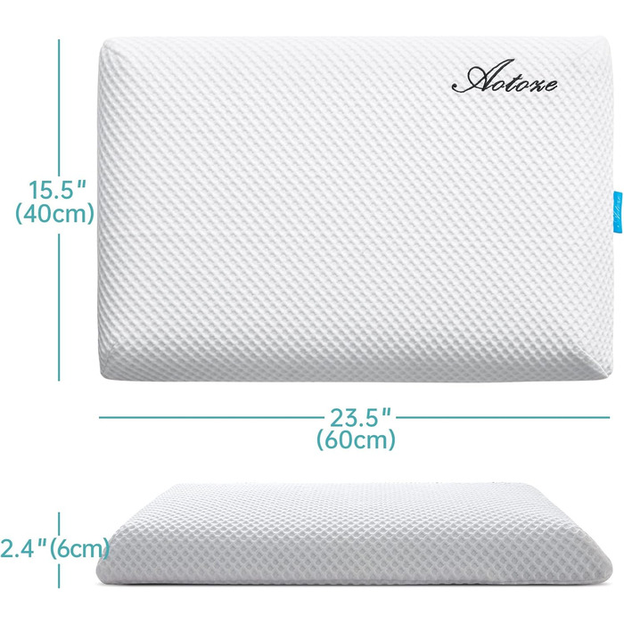 Подушка для сну на животі Плоска подушка Ультратонка подушка проти хропіння Тонка подушка для сну на животі Подушка з піни з ефектом пам&39яті 60 x 40 x 6 см