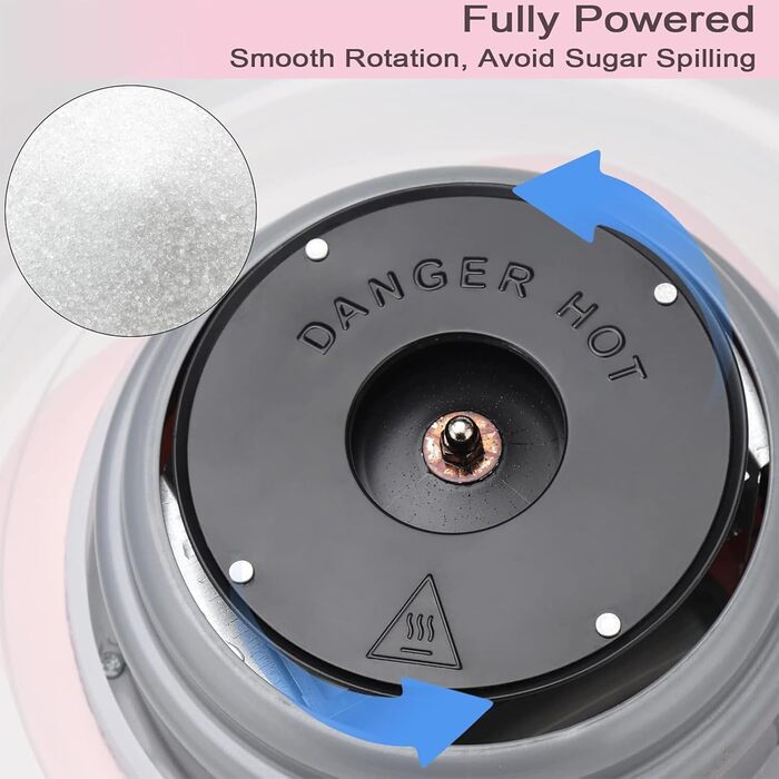 Машина для виробництва солодкої вати для дому, машина для виробництва солодкої вати з великою мискою, машина для солодкої вати потужністю 500 Вт для вечірки, проста в експлуатації та легка чистка