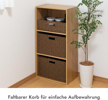 Складані кошики для одягу, Складані кошики з паперової мотузки з натуральних інгредієнтів для організації, Міцні кошики з ручками, Організатори для шаф та полиць, Складані кошики для одягу (чорний, M) Чорний M