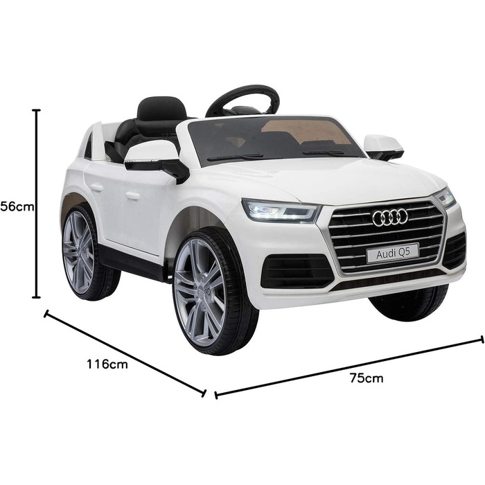 Електромобіль Playtastic Audi Q5 дитячий, до 7 км/год, на дистанційному управлінні, MP3, білий (дитячий автомобіль на дистанційном