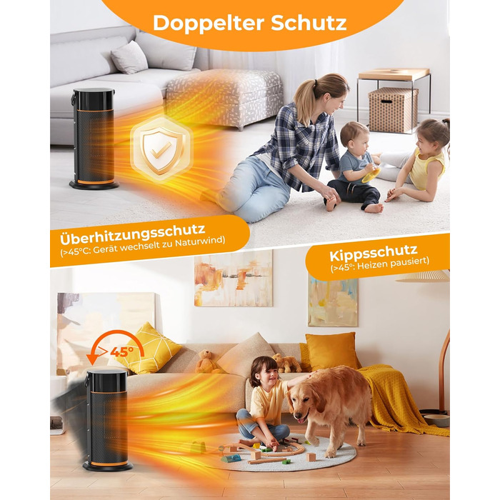 Енергозберігаючий вентилятор-обігрівач потужністю 2000 Вт, тихий керамічний швидкодіючий PTC-обігрівач з пультом дистанційного керування, таймером, функцією повороту на 70, світлодіодним дисплеєм для використання в офісі, спальні, ванній кімнаті, вдома, ч