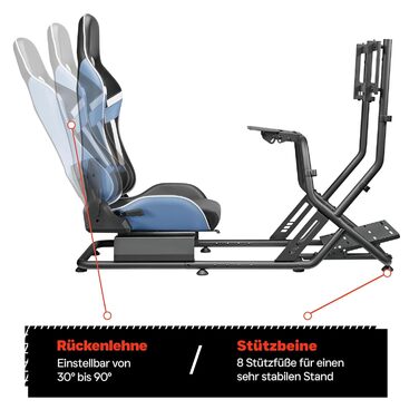 Симулятор кокпіта гоночного крісла повністю регульоване гоночне сидіння