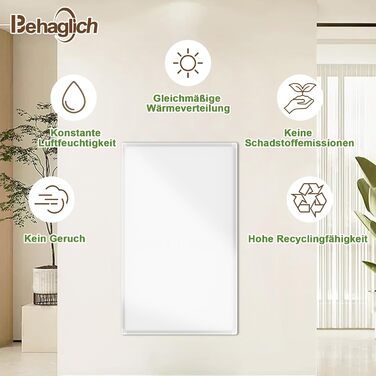 Інфрачервоний обігрівач 180 Вт, настінний інфрачервоний обігрівач до 120 градусів Цельсія для 1-3 м - електричний обігрівач із захистом від перегріву - сертифікований TV - 10-річна гарантія 180 Вт