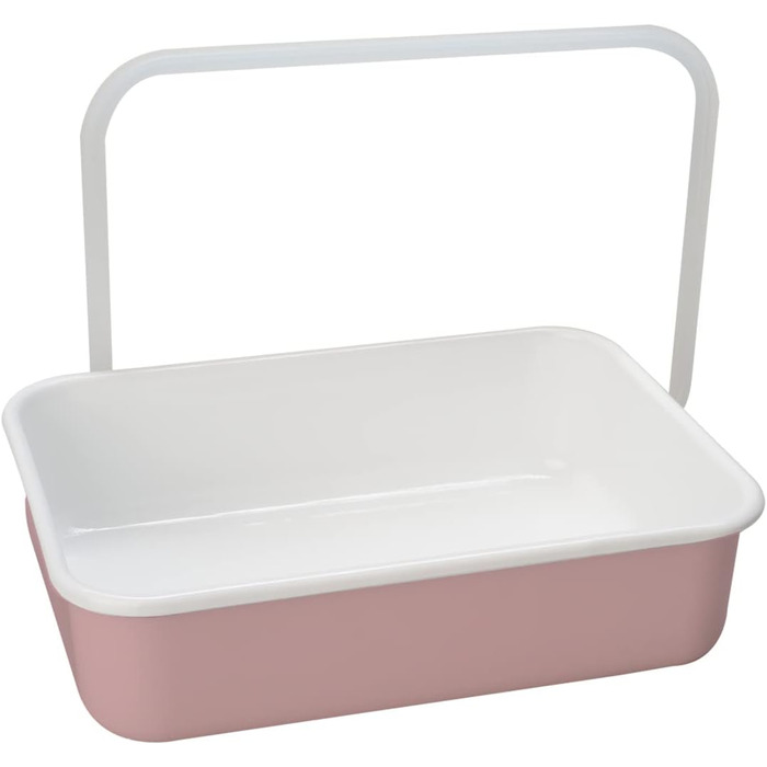 Емальована контейнер-банка HoneyWare Color Line Рожева L 1,35 л термостійка до 400C Контейнер для приготування їжі та зберігання, підходить для всіх типів плит, духовки та гриля Банка для зберігання з кришкою 1,35 л Рожева