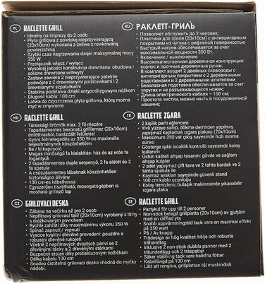 Раклет Bestron на 1 до 2 осіб, міні-настільний гриль з двома сковородами, двома дерев'яними скребками та двома підставками, 350 Вт, колір чорний