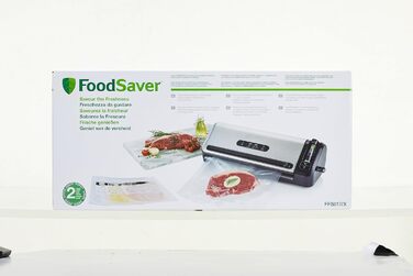 Вакуумний пакувальник FoodSaver з слайсером і зберіганням рулонів з ручним вакуумним пакувальником і функцією маринування Містить вакуумні пакети в асортименті FFS017X, срібний стандарт