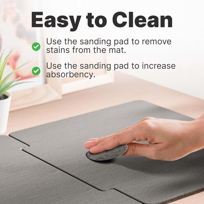 Килимок для ванної Minimism з каменю 80 x 50 см, діатомітовий килимок для ванної, кам&39яний килимок для ванної, килимок для душу, що швидко висихає, килимок для душу XL розміру, діатомітовий килимок (темно-сірий)