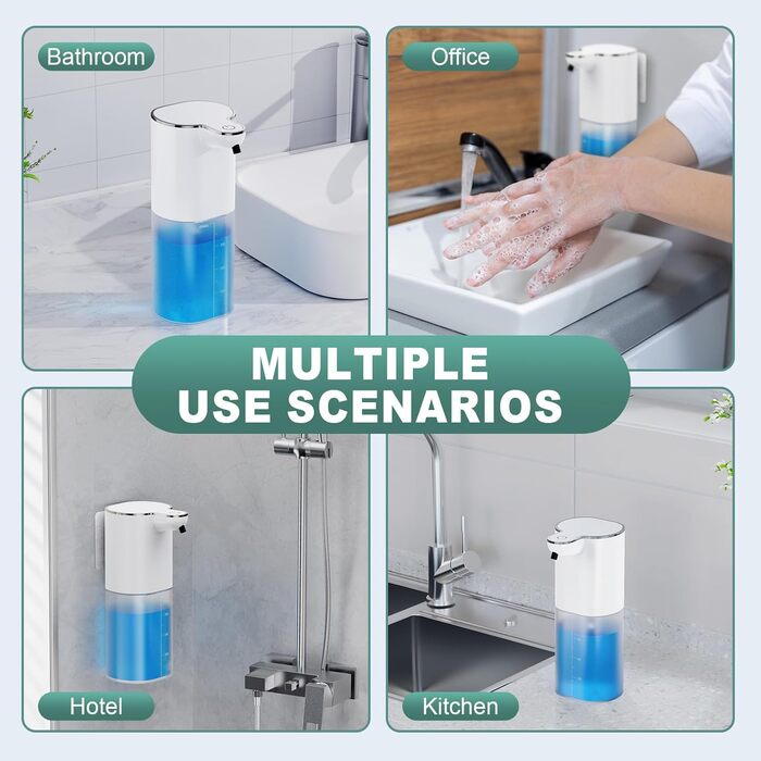 Автоматичний дозатор мила 1500mah Електричне настінне кріплення безконтактний 400мл автоматичний дозатор мила з датчиком, USB пере