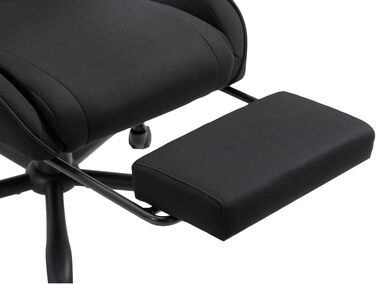 Ігрове офісне крісло Delman з тканини з USB-масажем (2 точки), ергономічне геймерське крісло з підставкою для ніг, регульована спинка до 135, металева основа Серія 02-0040 Чорний