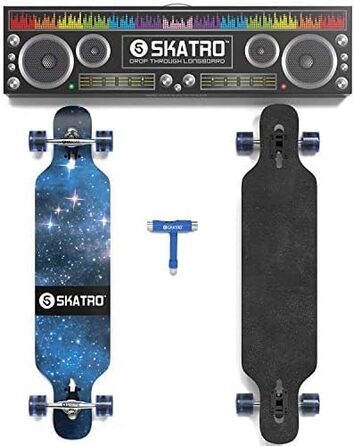 Лонгборд SKATRO Drop Through Freeride Galaxy 1 40" drop-through cruiser фрірайд 8-шаровий клен ABEC-9 безкоштовний T-Tool у комплекті повний компліт для карвінгу слайдів оригінал 2025