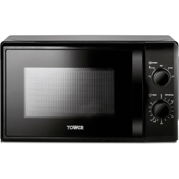 Ручна мікрохвильова піч Tower T24034BLK 20 літрів 700 Вт з 5 рівнями потужності та таймером на 35 хвилин - мікрохвильова піч чорна