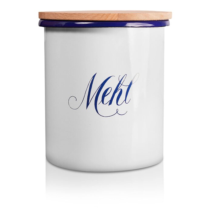 Емальована бляшанка KRGER Husum Flour 1,6 літра - Коробка для зберігання, стійка до порізів та подряпин, з кришкою - Силіконове ущільнювальне кільце для герметичного закриття - Можна мити в посудомийній машині &quotFlour&quot - 1,6 літра