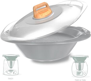 Кришка для Varoma Thermomix TM5 TM6 TM31, Кришка каструлі з термостійкою ручкою, Насадка для пароварки
