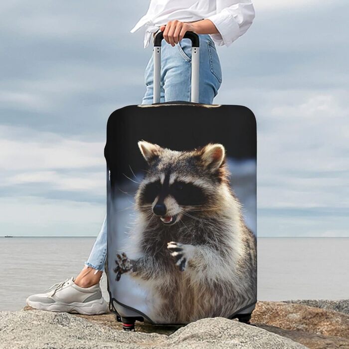 Чохол для валізи Миючий ведмедик з принтом, еластичний захист від подряпин та пилу, чорний, розмір 95