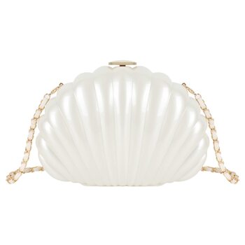 Жіноча вечірня сумочка-клатч з блискітками та оболонкою, блискуча сумочка зі стразами та ланцюжком для весілля, білий 07048