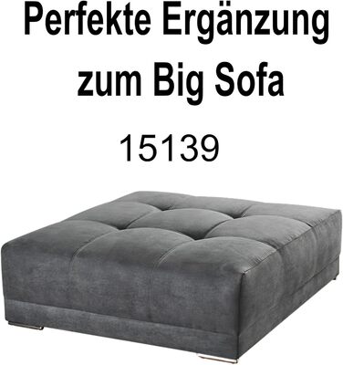 Великий диван XXL Ш306/Г134/В86 см, зручний диван-ліжко з високоякісною пружинною оббивкою, багато подушок, площа лежання 120 см x 240 см, приємний чохол з мікрофібри сірого кольору / 15114