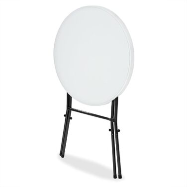 Складаний стіл Casaria Ø 72 см, круглий, міцний, садовий, висота 110 см, водовідштовхувальний, металевий, розкладний стіл, стіл для бістро, стіл для вечірки, барний стіл, пивний стіл, білий, комплект з