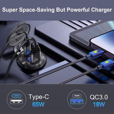 Вт Металева розетка USB C PD 12В автомобільна USB-розетка типу C Вбудована розетка Водонепроникний автомобільний адаптер 12 вольт