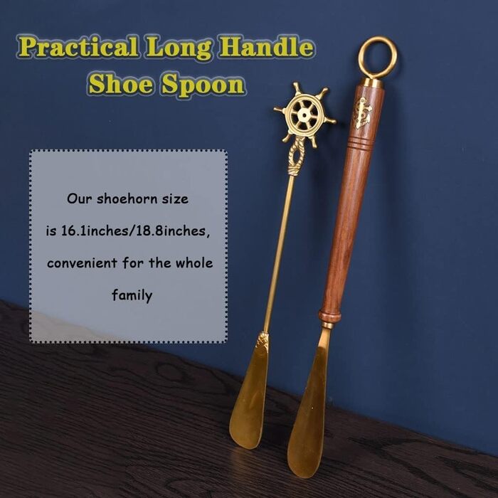 Міцний ріжок для взуття, Shoehorn для жіночих черевиків, Row-Shaped Brass Shoehorn, Nordic Home Shoe Gadget з довгою ручкою, Shoehorn для хлопчиків/дівчаток, Легкий розкішний Ornames Shoe Horn A