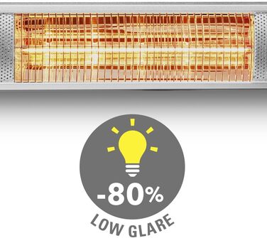 Інфрачервоний обігрівач TROTEC IR 3050 3000 Вт, 3 режими нагріву з дистанційним керуванням, технологія низького рівня відблисків, водонепроникний IP65, безшумний, ідеально підходить для патіо та ресторанів, 3000 Вт, сріблястий