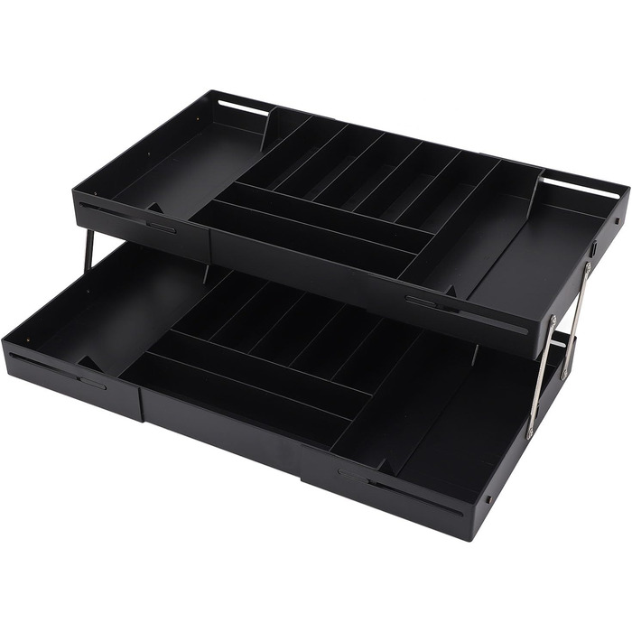 Розширюваний органайзер для столу, стильний, компактний лоток для зберігання речей, багатофункціональний для кухонного туалетного столика, виготовлений з високоякісного матеріалу (чорний)