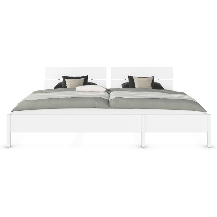 Сімейне ліжко, ліжко, багатомісне ліжко, спальна зона 270x200 см для сну з родиною, колір білий, 278x95x217 см, дерев&39яне узголів&39я 270x200 см