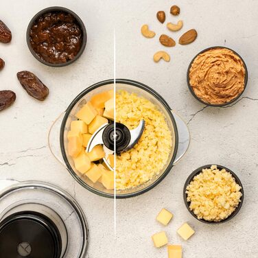 Універсальний подрібнювач - Кухонний комбайн - Електричний подрібнювач - Подрібнювач - Блендер - 400 Вт - з 6 титановими лезами