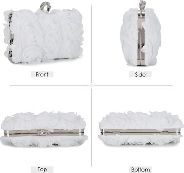 Клатч жіночий Blumen з ланцюжком, білий ідеальний аксесуар для вечірніх та урочистих подій