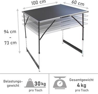 Складаний стіл для обклеювання шпалерами Lemodo чорного кольору Робочий стіл Регульований по висоті багатофункціональний стіл Стіл для блошиного ринку 100 x 60 см Багатофункціональний стіл, вантажопідйомність до 30,0 кг