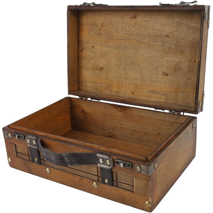 Скриня з кедрового дерева Dioche, портативна дерев&39яна скриня з потертим виглядом, футляр для зберігання одягу, іграшок та реквізиту античне бронзове покриття з ручкою зі штучної шкіри ідеально підходить для домашнього декору та повсякденного вико