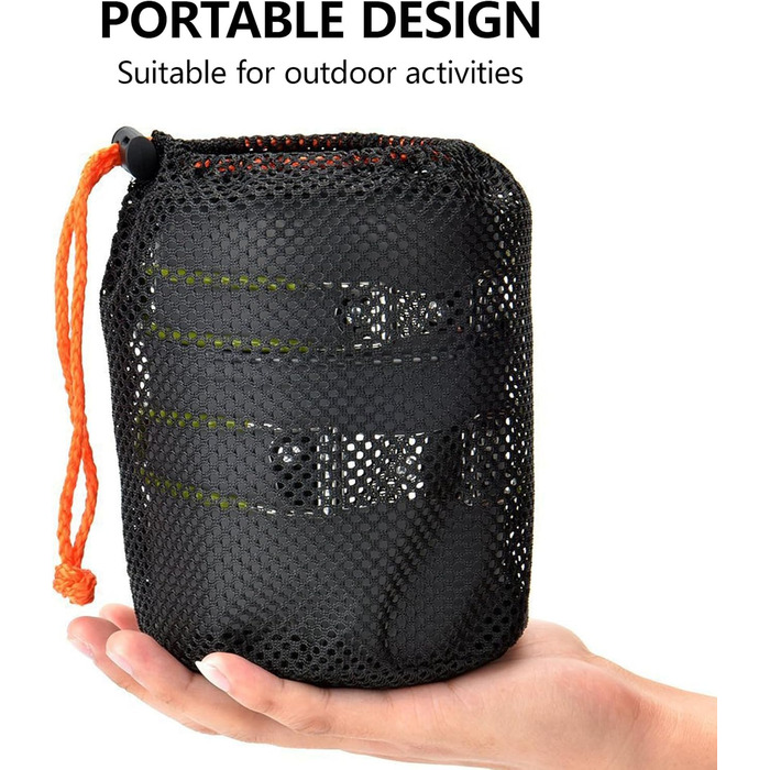 Посуд для кемпінгу та пікніків, набір туристичного посуду з антипригарним покриттям, каструлі та сковороди для приготування їжі на відкритому повітрі, для походів, трекінгу та подорожей з рюкзаком