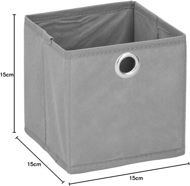 Набір із 10 складних коробок для зберігання, приблизно 15x15x15 см, сірий - кубоподібні коробки для зберігання, складні, вставні кошики, органайзери для шухляд, органайзери для білизни, кошики з тканинними полицями, маленькі складні коробки