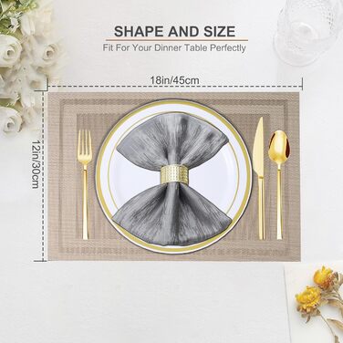 Серветки миються Набір з 6 вінілових серветок для обіднього столу Кухонні серветки Міцні серветкиСтолові аксесуари - набір з 6 сер