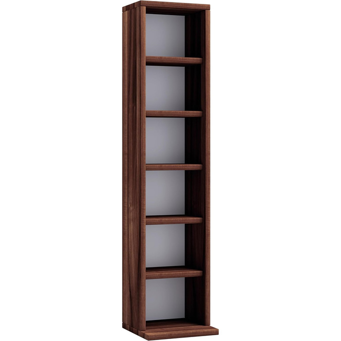 Дерев&39яна полиця VCM Компактна шафа для компакт-дисків на 102 компакт-диски або 36 DVD-дисків Розміри В 92 x Ш 21 x Г 20 см Елегантна полиця для DVD Полиця для Blu-ray Полиця для CD - горіх Elementa Core