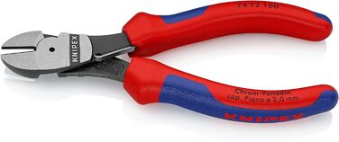 Діагональні кусачки Knipex Kraft чорні атраментовані, з багатокомпонентними ручками 160 мм 74 12 160