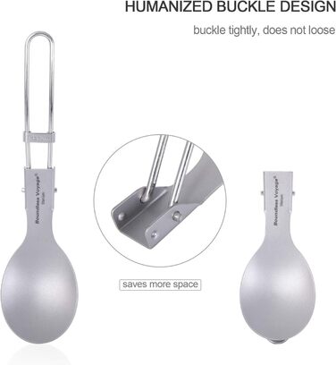 Безмежна подорож Титанова складна ложка Набір виделок Spork Посуд для кемпінгу на відкритому повітрі Титанові столові прибори Ланч