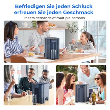 Зменшує вміст хлору, свинцю, ртуті, PFAS, PFOA/PFOS, 757 літрів, синій, 3 months filter, 6l water filter cups