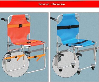 Портативне крісло-сход, Розбірні сходові носилки, Алюмінієвий сплав, Підйомник швидкої допомоги, Телескопічне крісло, Аварійно-рятувальний підйомник, Сходи, Пожежні носилки з пряжками, Синій (Синій) Синій