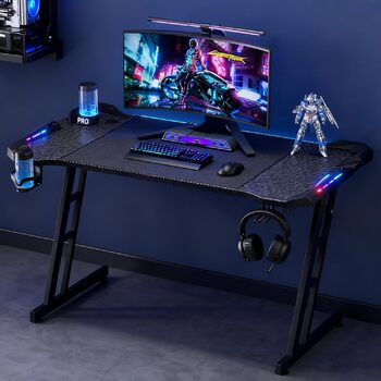 Ігровий стіл Storeo Imp, 120 x 60 см, МДФ / сталь / вуглецеве волокно, чорний