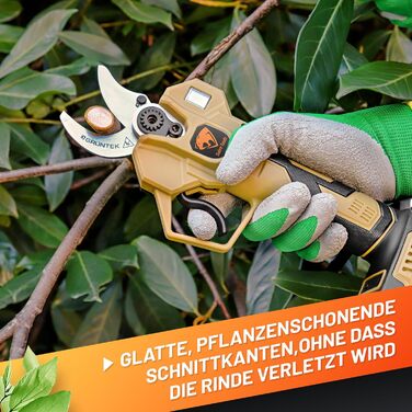 Акумуляторні садові ножиці GRNTEK 21V 2Ah безщіткові, електричні садові ножиці, живлення від акумулятора до 30 мм, безщітковий двигун 400 Вт, лезо SK5, сумісні з Makita, повний комплект у футлярі