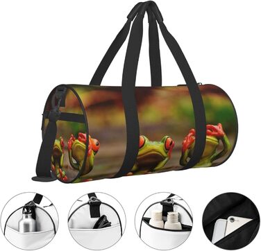 Дорожня сумка Веселі жабки, спортивна сумка для чоловіків та жінок, сумка-мішок для подорожей