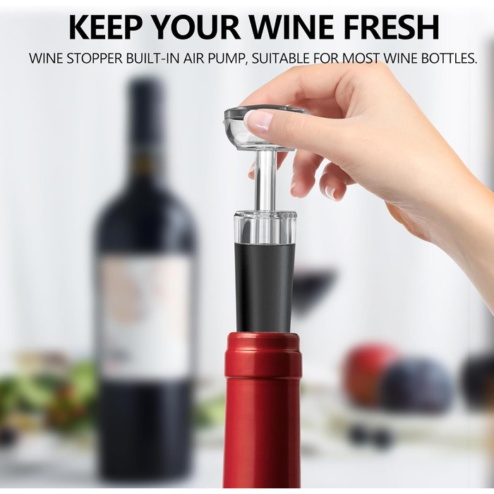 Електричний набір відкривачок для винних пляшок BGFOX акумуляторна з нержавіючої сталі, автоматичний електричний штопор 4 в 1, автоматичний електричний аератор для вина, різак для фольги та вакуумна пробка, подарунки для любителів вина
